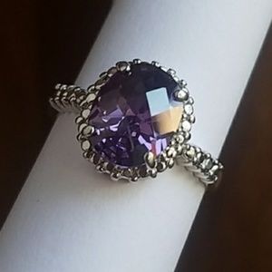 Amethyst cocktail ring (stamped sterling silver)
